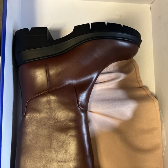 Stuart Weitzman Women's Nora Block Heel Boots 37 6.5 mahogany brown - Picture 9 of 9
